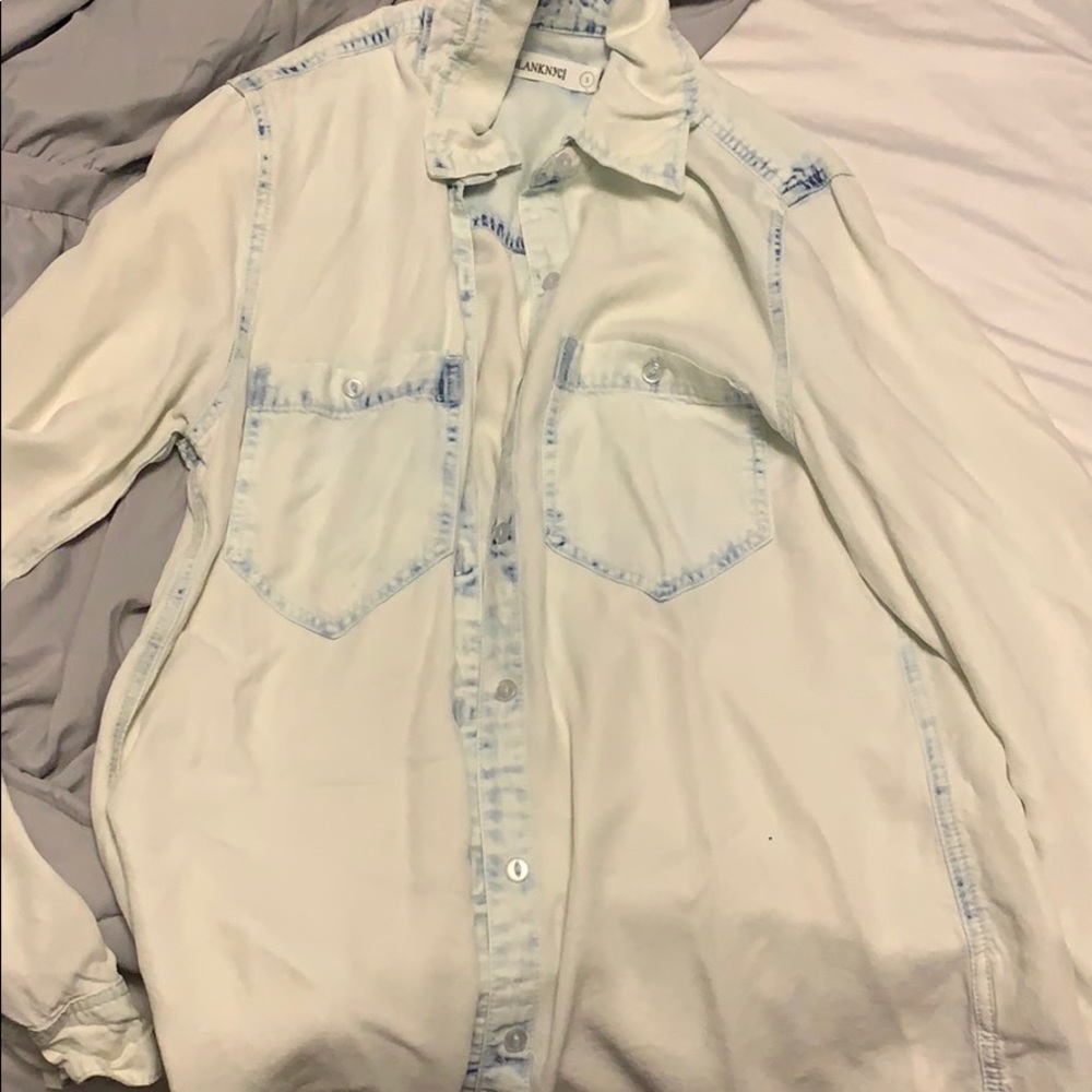 Denim button up top